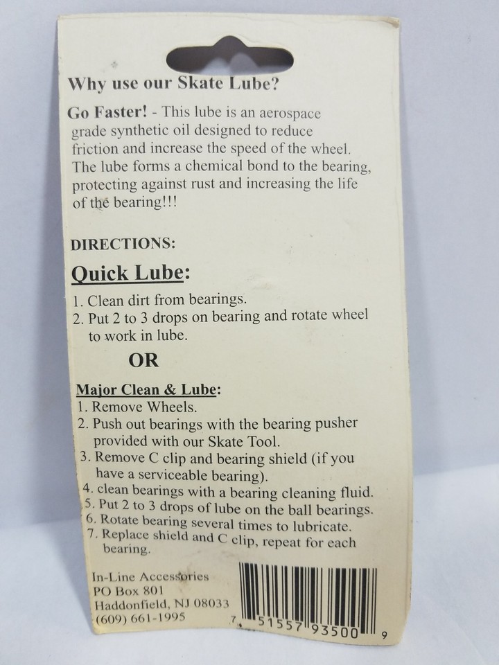 Skate Lube Lubricant Inline Wheels Bearing Oil eBay