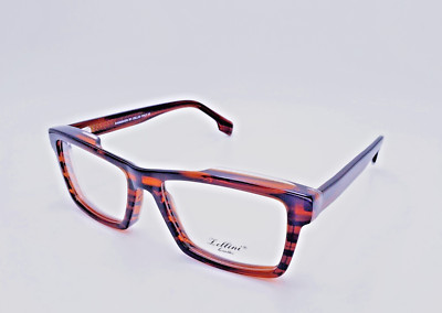 New Zellini Lunettes LB22007 C4 Square Striped Brown Eyeglasses Authentic