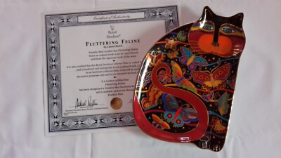 Vintage Franklin Mint, Royal Doulton, Laurel Burch Katze Teller: Flatternde Katze