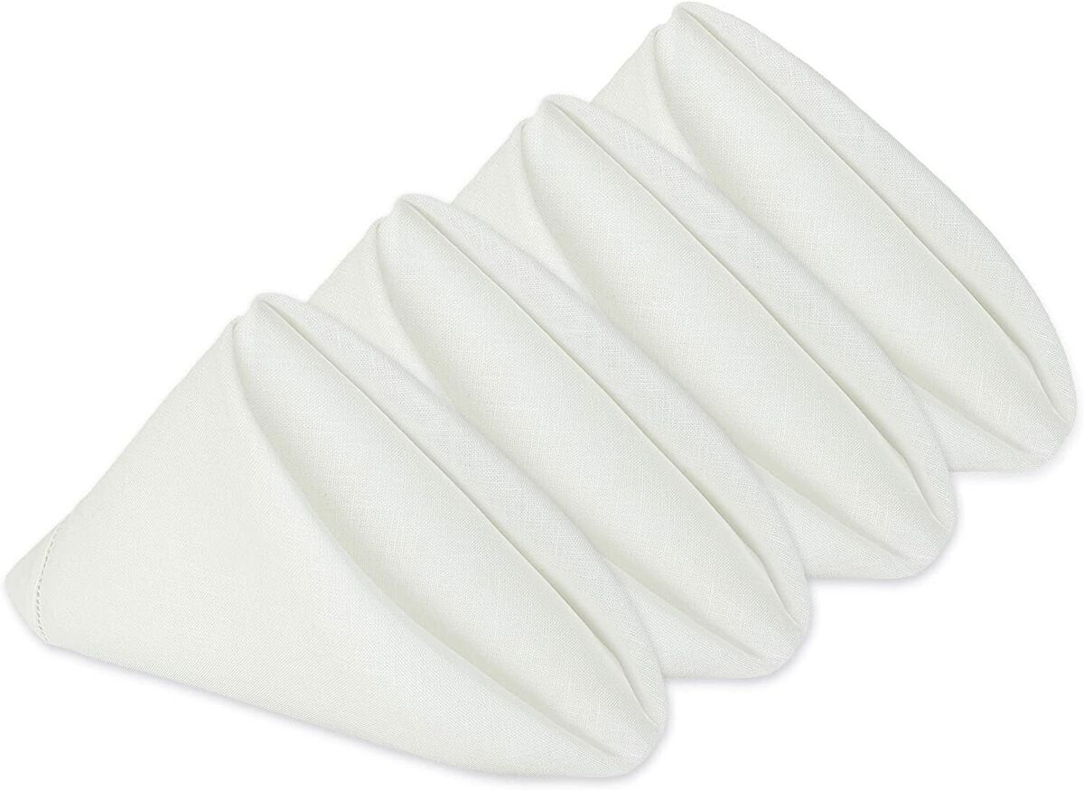 Lentco 100% Pure Linen Napkins Cloth Washable 20 x 20 Set of 4 -Dinner  Napkins