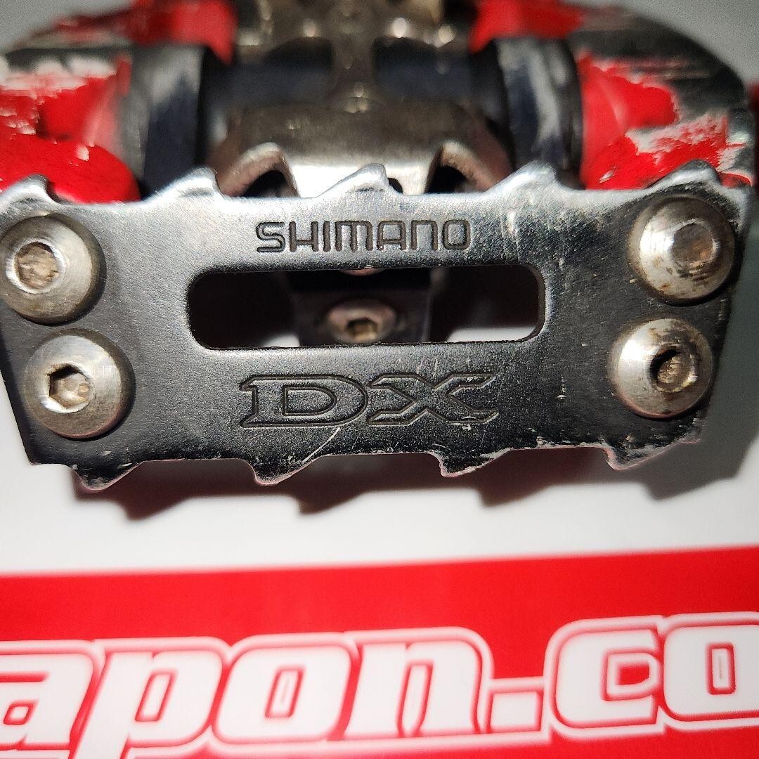 Pédales Shimano DX PD-M636 Clipless BMX VTT combo plat noir rouge