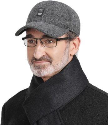Warm Wool Baseball Caps Winter Hats for Men Trucker Dad One Size S