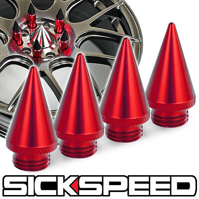 4 PC RED SPIKES FOR SICKSPEED ALUMINUM EXTENDED TUNER LUG