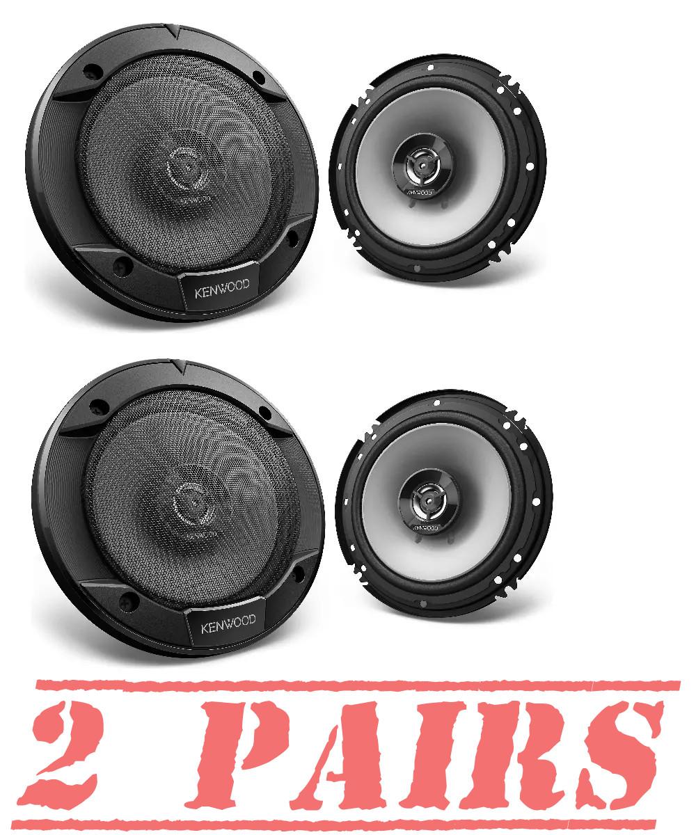 4 Kenwood KFC-1666S 300 Вт 6-12 дюйма 2-полосные коаксиальные автомобильные аудиодинамики 2 пары 17490₽
