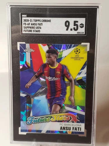 2020-21 Topps Chrome Sapphire UEFA- ANSU FATI - Future Stars SGC-9.5 
