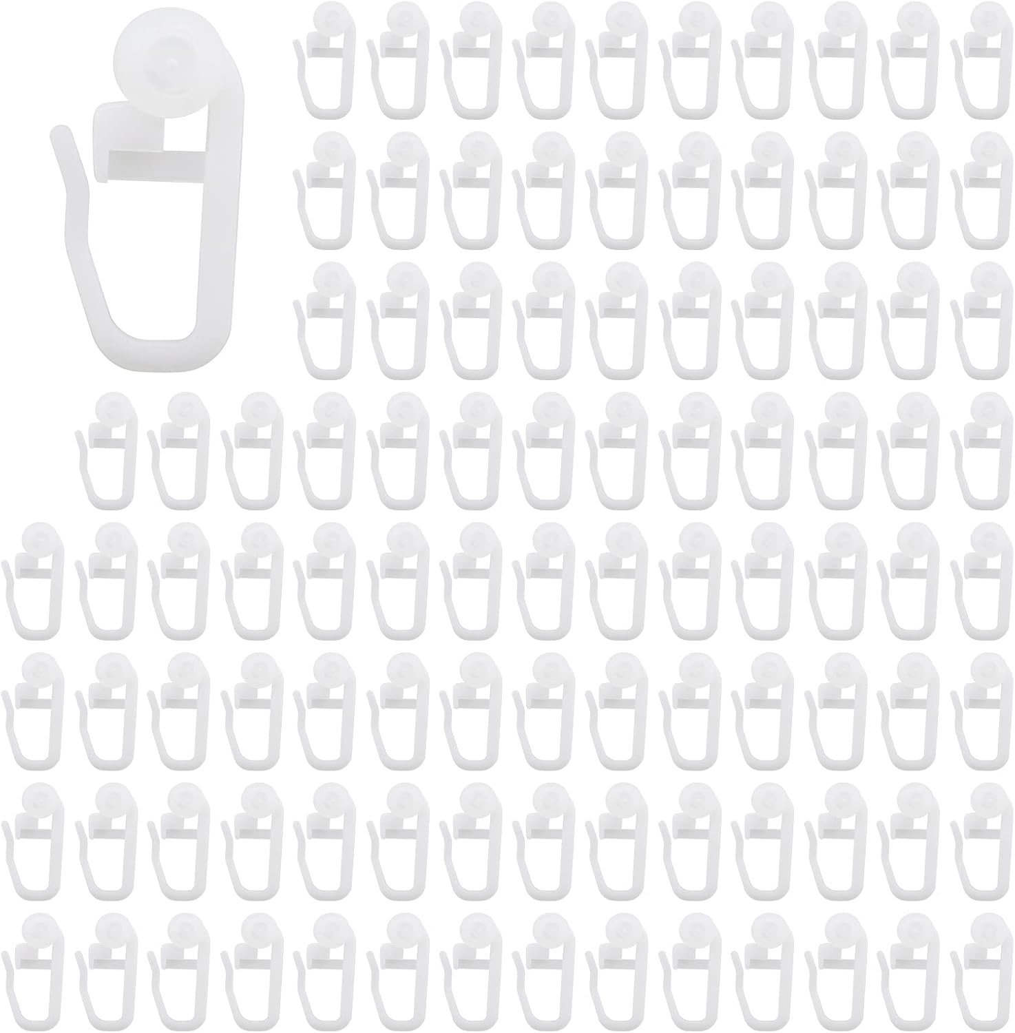 Create idea 100 Stück Rollgardinenclips weiß Kunststoff Gardinenhaken für Gardinen