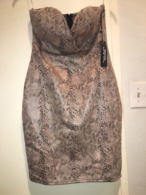 Haute Monde Simi Leather Snake Print Women Mini Dress Size M | eBay