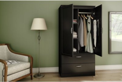 SouthShore Acapella Wardrobe in Black SouthShore Acapella Wardrobe in Black
