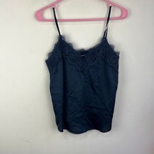 Abercrombie Fitch black lace trim cami tank blouse size xs