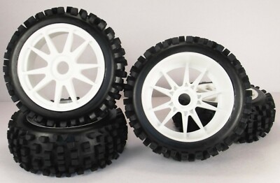 4PCS RC 1/8 Buggy Car Off Road Tires Glued Hex 17mm (WSK) Big Block