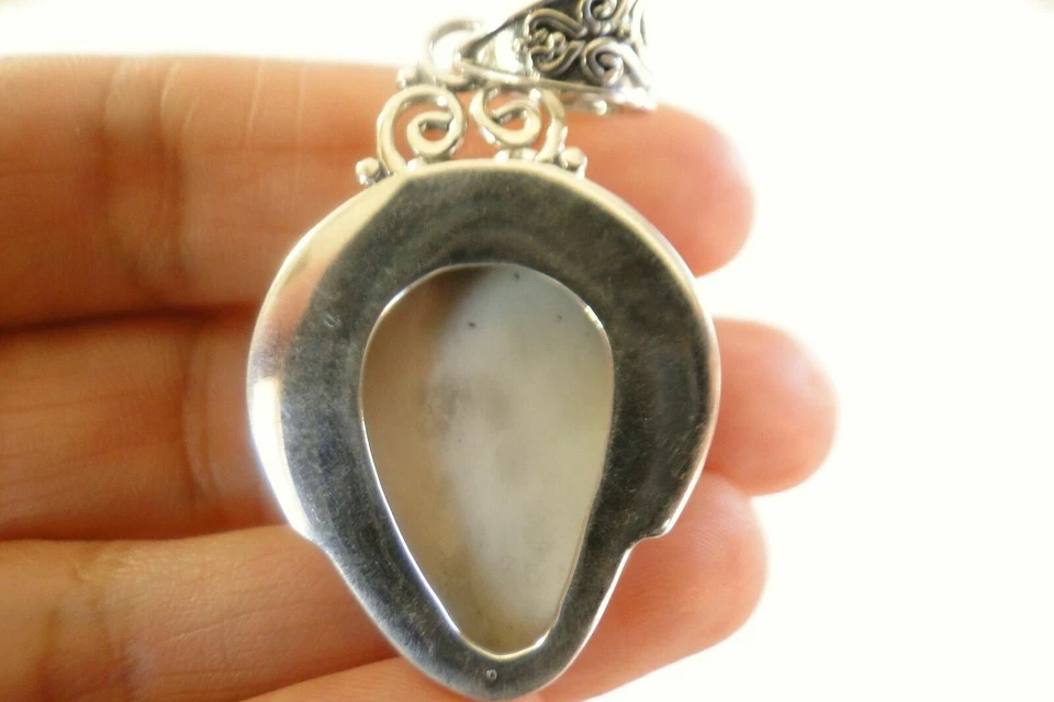 Purple Amethyst Balinese Goddess Face Close Eye 925 Sterling Silver Pendant — 第 4/4 张图片