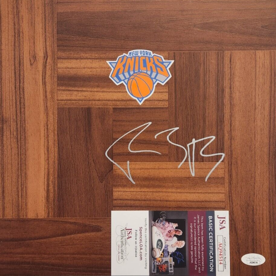 RJ Barrett Autographed Signed New York Knicks Floorboard w/ JSA COA #AQ94514 NY 