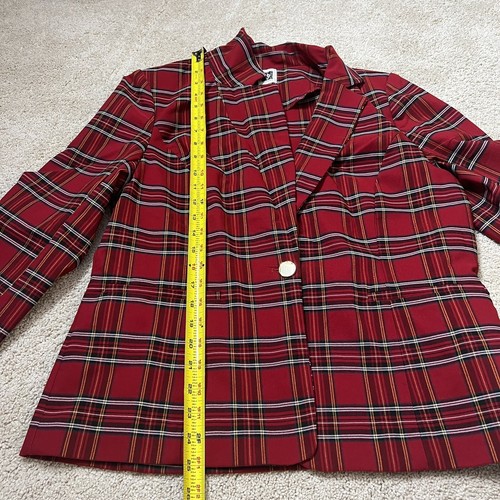 Anne Klein Tartan Plaid Red Combo Jacket Sz L NWT - Picture 9 of 9