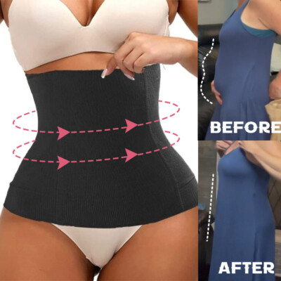 Womens Postpartum Waist Trainer Belt Body Shaper Belly Band Wrap No Show  Girdle