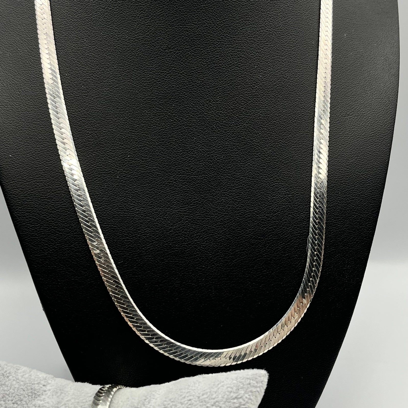 Solid 925 Sterling Silver Herringbone Flat Chain … - image 4