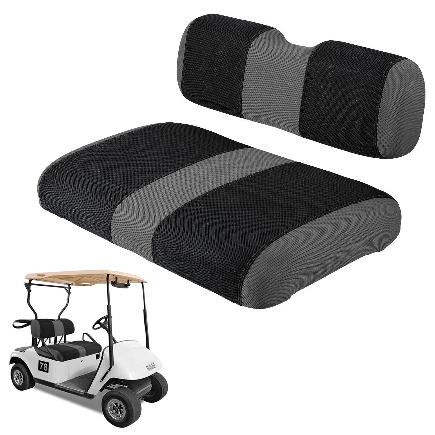 Golf Cart Seat Cover Set for EZGO TXT,Mesh Golf Cart Front S