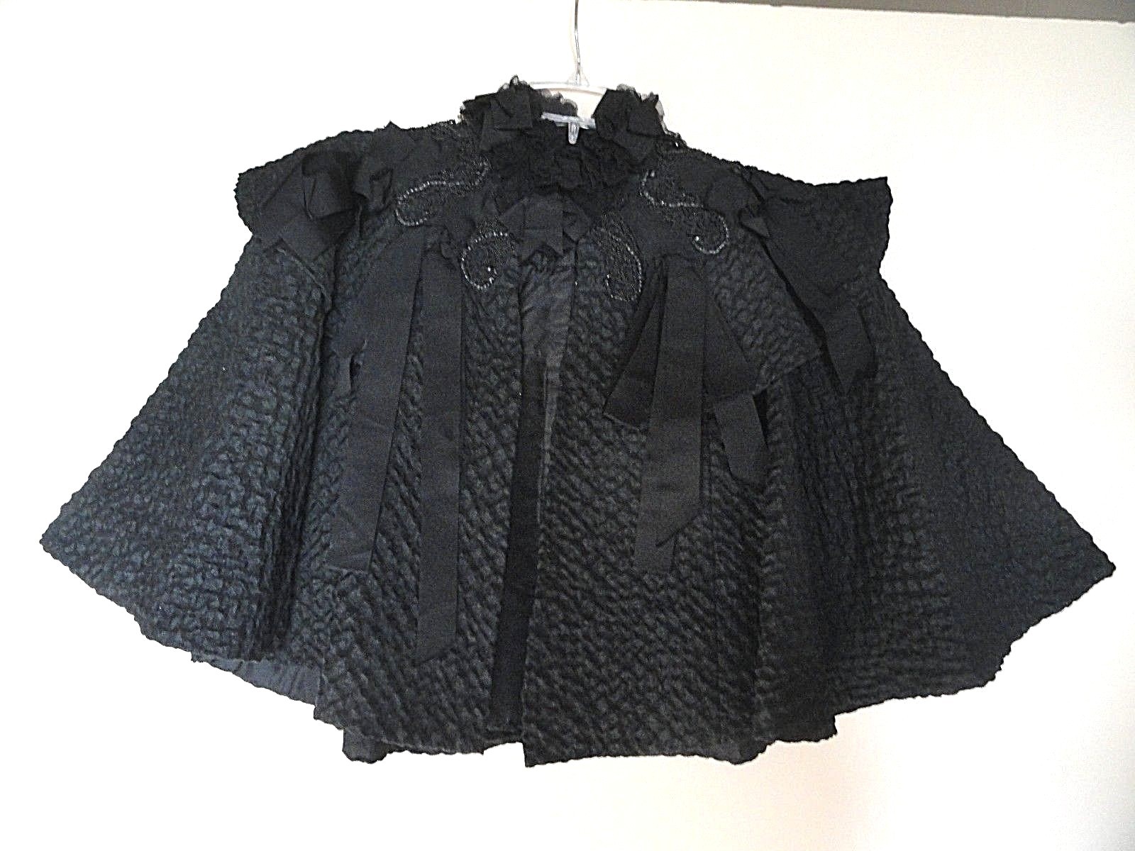 True Vintage Victorian Beaded Black Circular Cape… - image 2