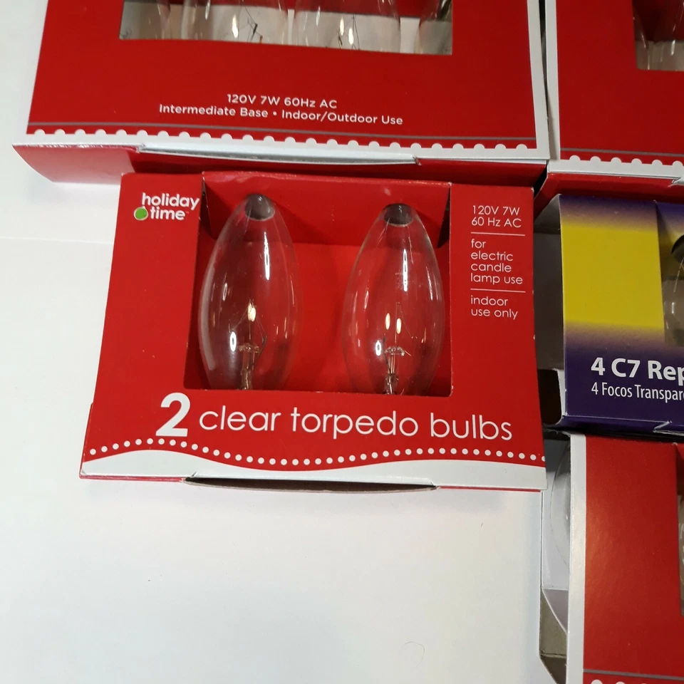 Clear  Bulb Lot C7 and C-9 Bulb Bundle Transparent Christmas  Nightlight Bulb - Image 4 of 4