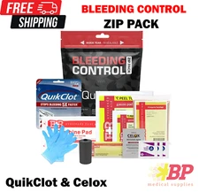 MediTac Bleeding Control Zip Pack First Aid Emergency with QuikClot & Celox