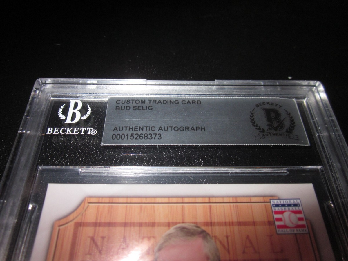 BUD SELIG SIGNED AUTOGRAPHED CUSTOM HALL OF FAME CARD BECKETT SLAB BAS HOF  | eBay