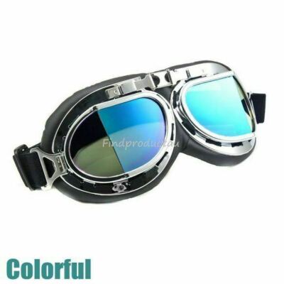 Red Baron Style Motorcycle Goggles – Open Face & Aviator Flying Look – UV400 Protection