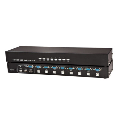 8 Port Manual USB KVM Switch Share Keyboard Mouse Monitor PC Selector Cable