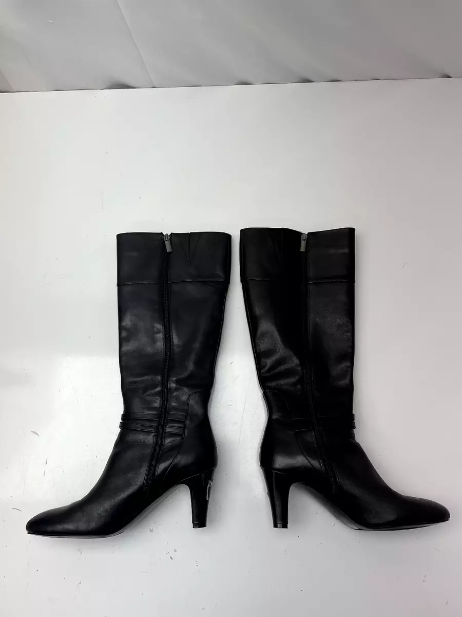 Bandolino Womens Black Leather Knee High Boots Shoes 9.5 Medium