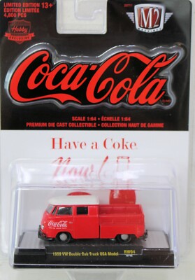 Miniature Volkswagen T1 Double Cabine Coca-Cola 1/64 - Marque M2, Neuve Sous Blister