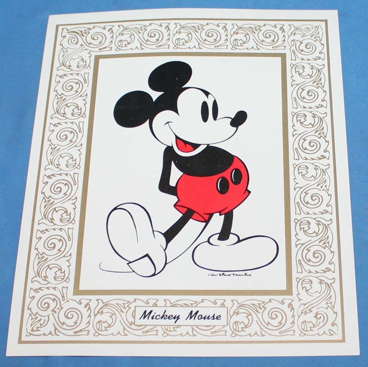 RARE VINTAGE WALT DISNEY PRODUCTIONS MICKEY MOUSE PICTURE 6 1/4