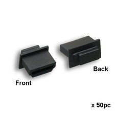 Black 50 Pieces of HDMI Dust Dirt Cover/Port Protector w/ Handle Type A Socket