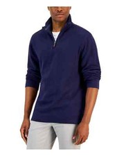CLUB ROOM Navy Blue 1/4 Zip Mock Neck Soft Material Pullover Sweater XL