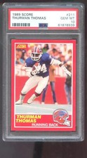 1989 Score #211 Thurman Thomas ROOKIE RC GEM MINT PSA 10 Graded Football Card