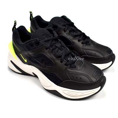 NWT $120 Nike M2K Tekno Monarch Black Volt Leather Sneakers Women's 8 AUTHENTIC