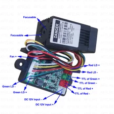 12V 532nm 200mW Green Laser Diode Module DIY Light Fixed TTL continuous work PWM