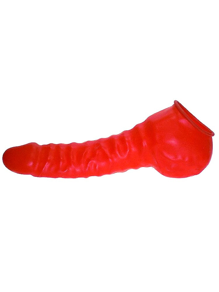 Latex XL Penishülle Penissleeve Dauerkondom Fetish Rubber Gummi Potenz #PH26-ROT
