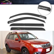 Fits For 09-13 Subaru Forester Window Visor Vent Guard Deflector w/ White Sport