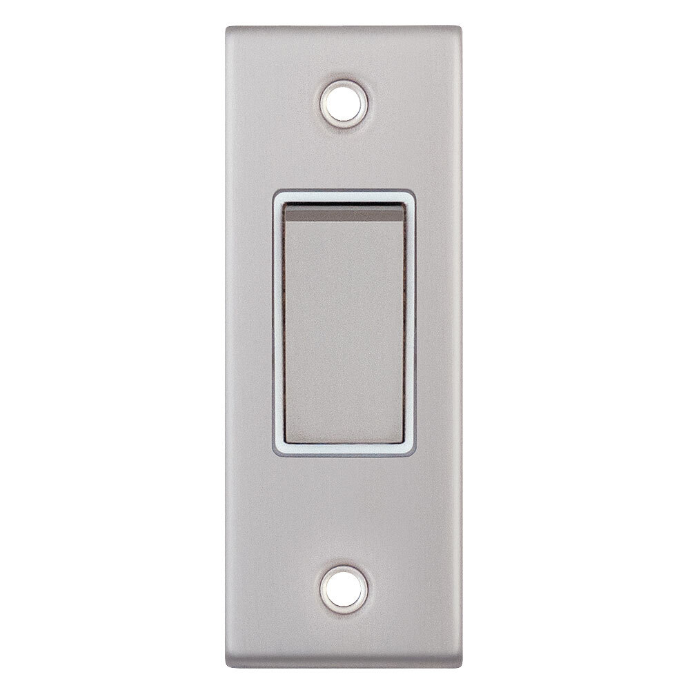 Slimline Architrave Light Switch 1 Gang 2 Way Matt Black, Antique Brass