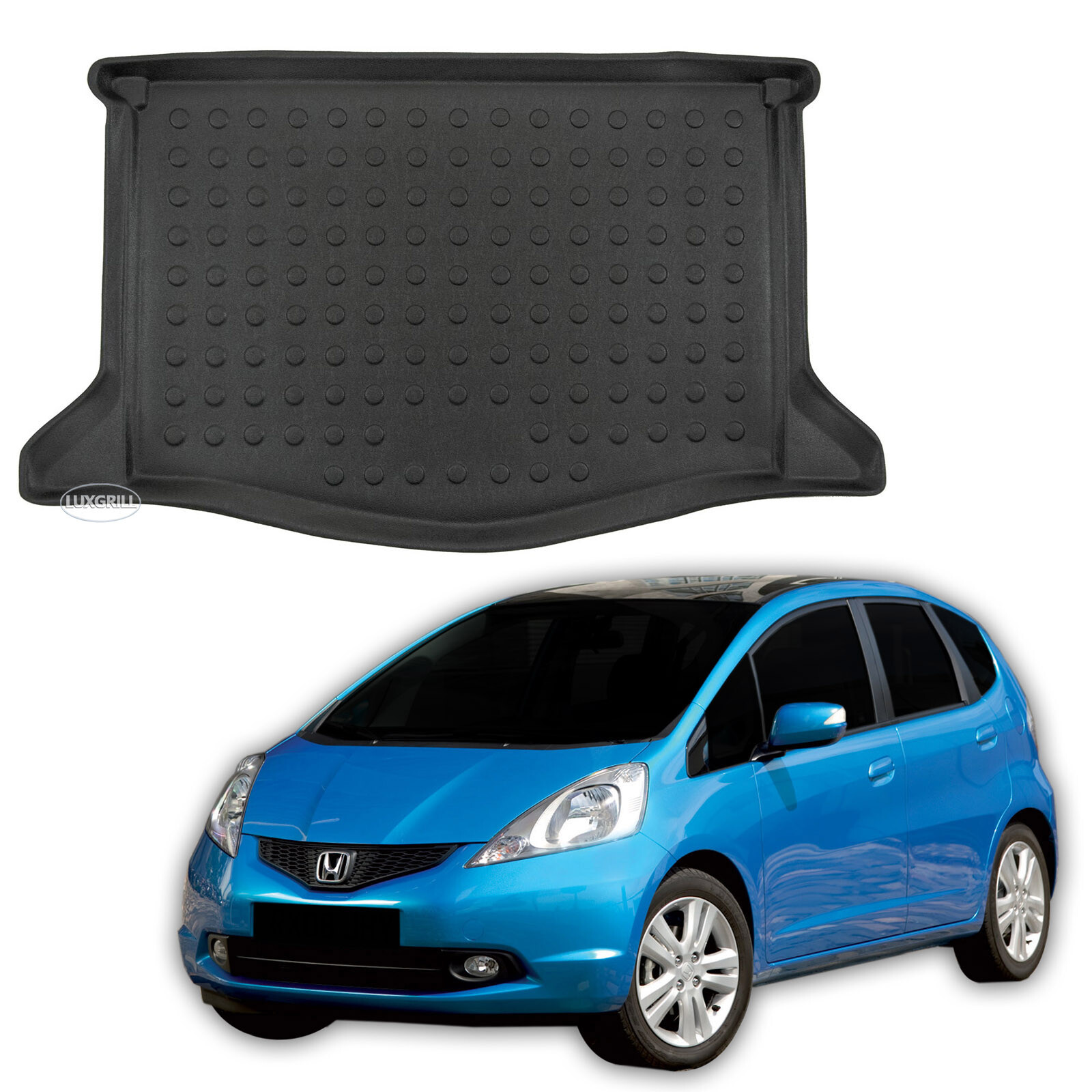 Tapis de coffre pour Honda Jazz 2008-2014 en caoutchouc noir sur mesure