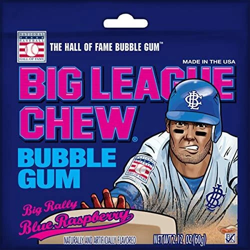 Big League Chew Blue Raspberry Bubble Gum 12 Per Tray Pack of 9 Master Case...