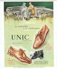 publicité Advertising 0821 1953  chaussures homme Unic  Harmonie mocassin intégr
