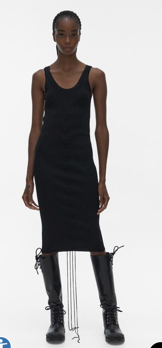 Helmut Lang Black Lacing Dress Sz L Orig. $450