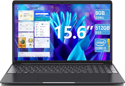 SGIN 15.6 Zoll Laptop 8GB DDR4 512GB SSD Computer mit Intel Core i3 2.4 GHz HD