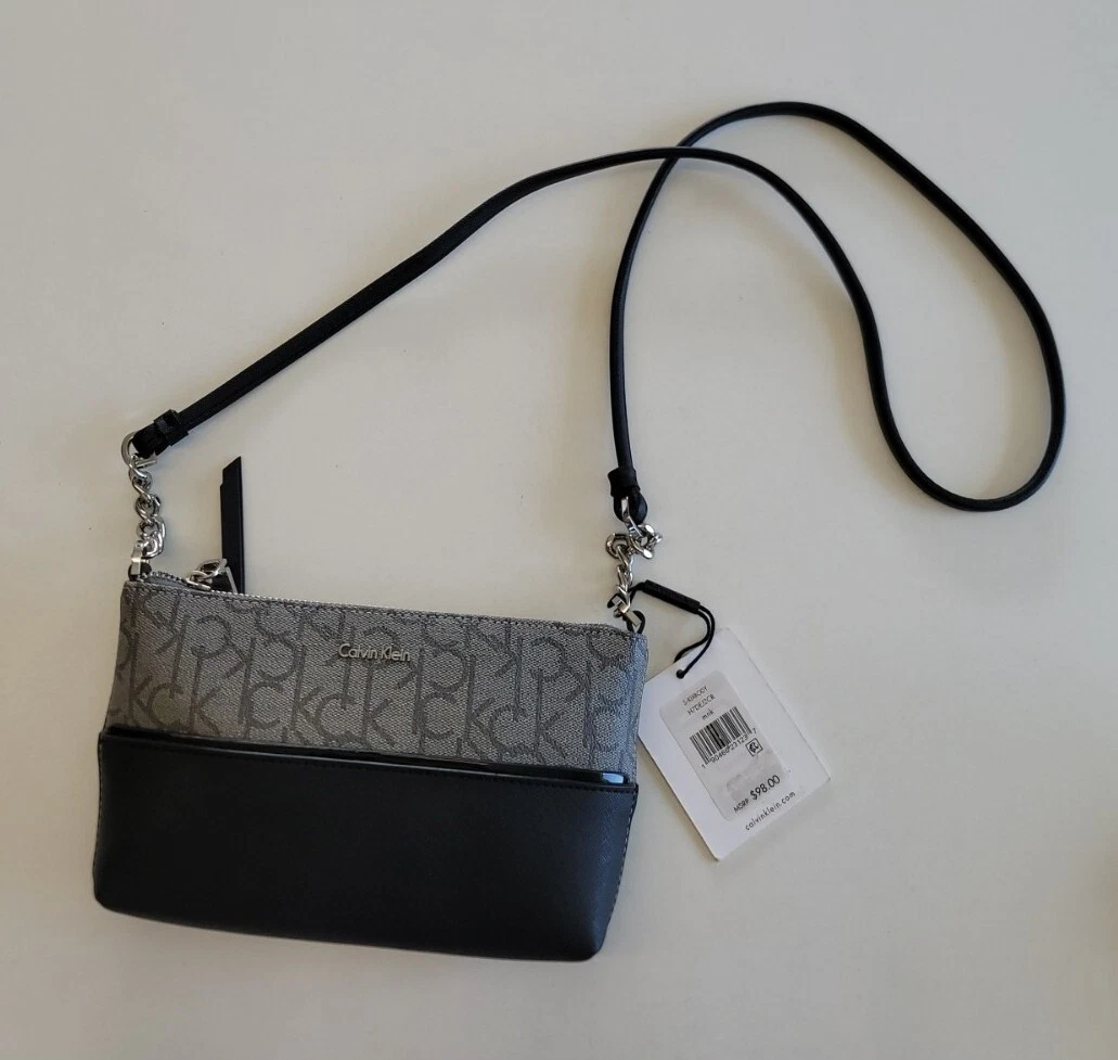 Calvin Klein Hayden Monogram Crossbody BLACK/GREY