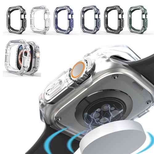 For Apple Watch Series 10 9 8 7 6 5 4 SE Ultra Two-color TPU Rugged Bumper Case - 第 1/25 張圖片