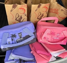 Trader Joe's Mini Insulated Cooler Bag Set of 2 (Pink & Lavender) NWT NEW! US