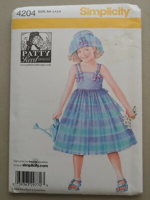 Patty Reed SunDress Hat Sewing Pattern 3-6 Simplicity 4204 OOP | eBay