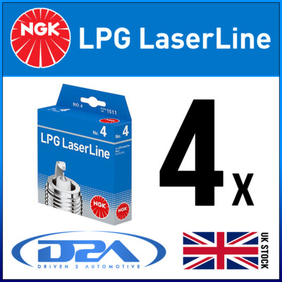 4x NGK LPG7 #1640 LaserLine LPG Zuendkerze PEUGEOT 807 2.0 06/02-