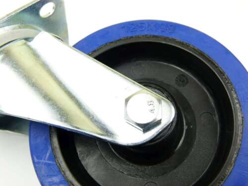 2 Set 125 mm SL Elastik Transportrollen Bockrollen / Lenkrollen Schwerlastrollen - Bild 5 von 12