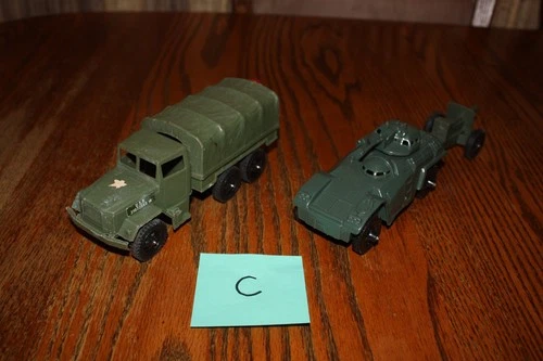 Vintage Timmee Army 2.5-Ton Truck, Cannon, and Armored Car C - Marx, MPC