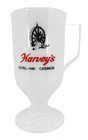 Vintage Harvey’s Casino Lake Tahoe White Milk Glass Pedestal Coffee Mug Cup